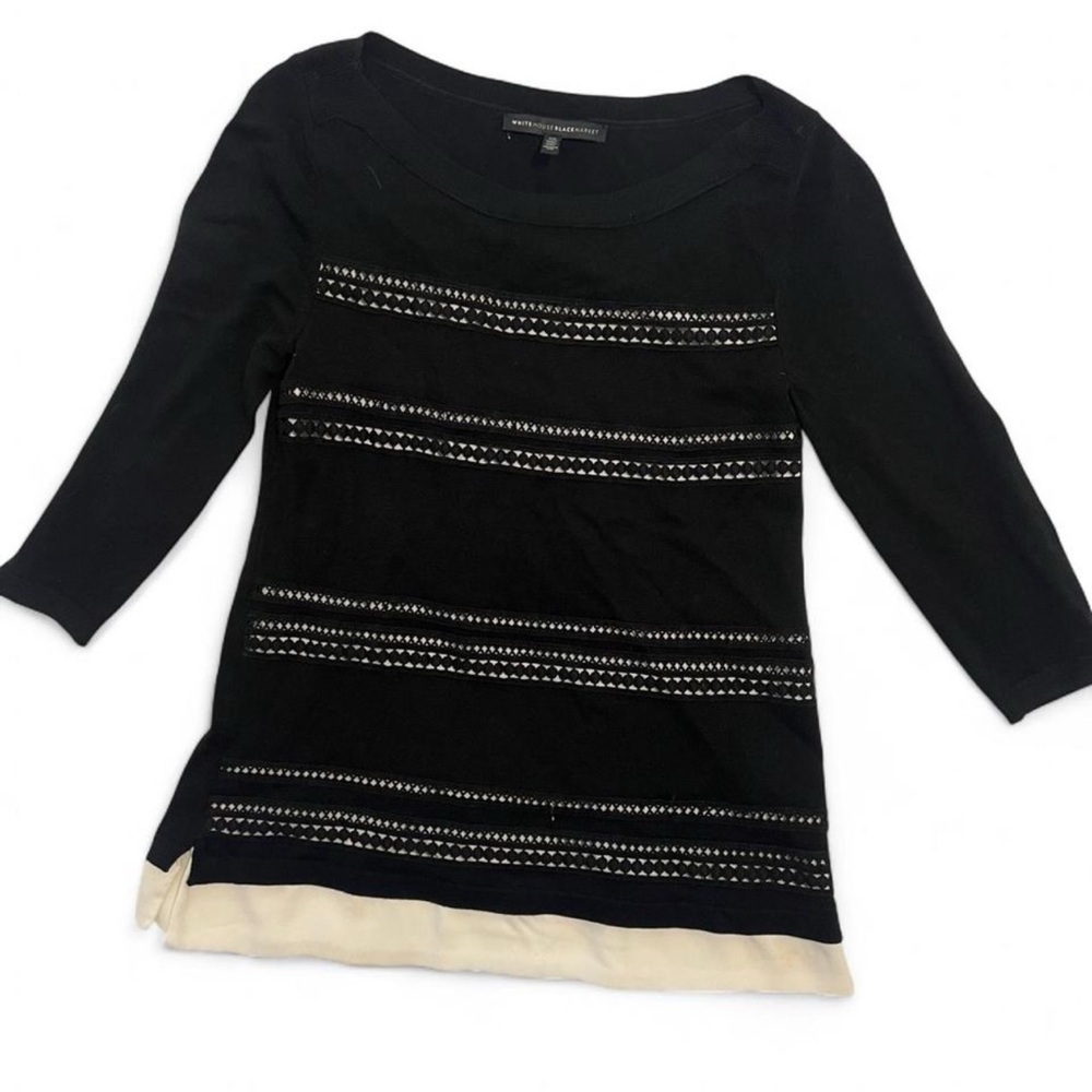 White House Black Market Black Knit Top